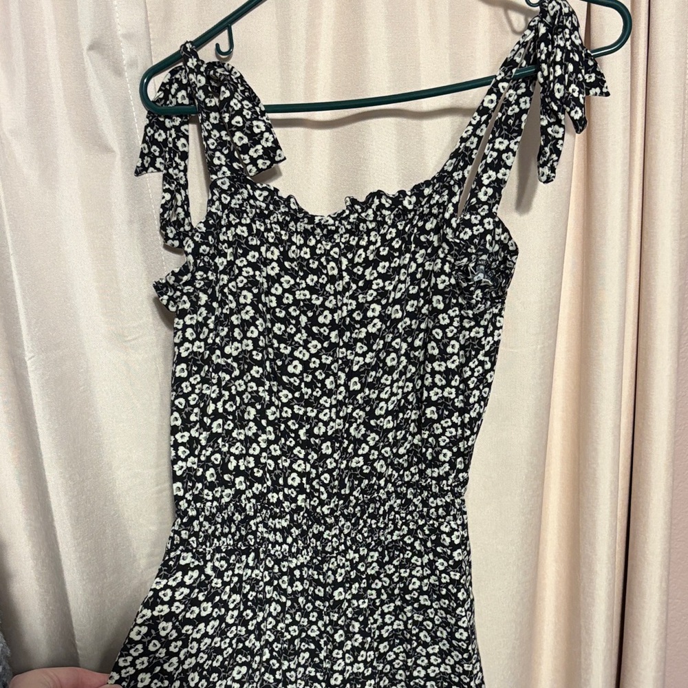 Floral Black and White Women's Jumpsuit